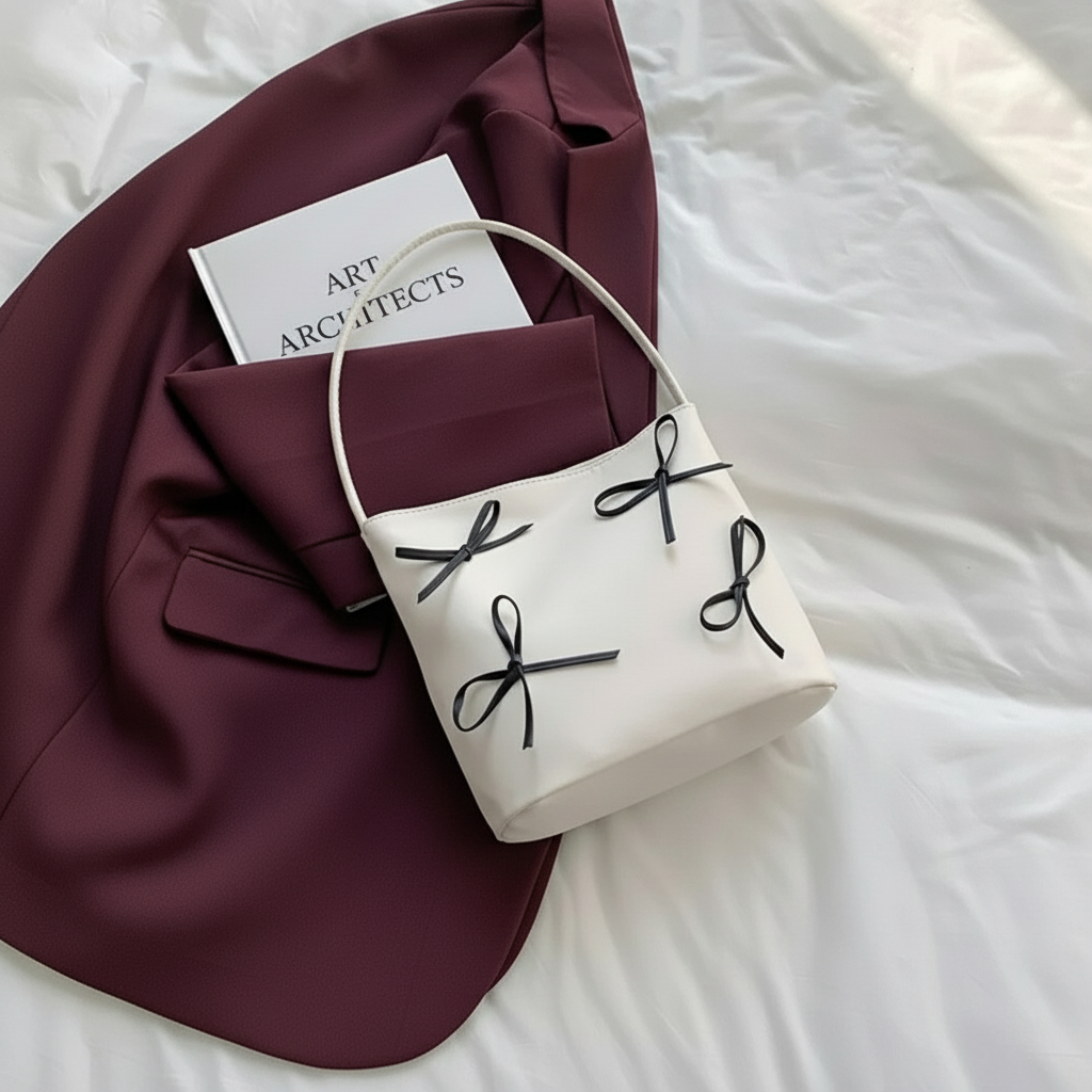 Odette Bow Bag – Pearl.