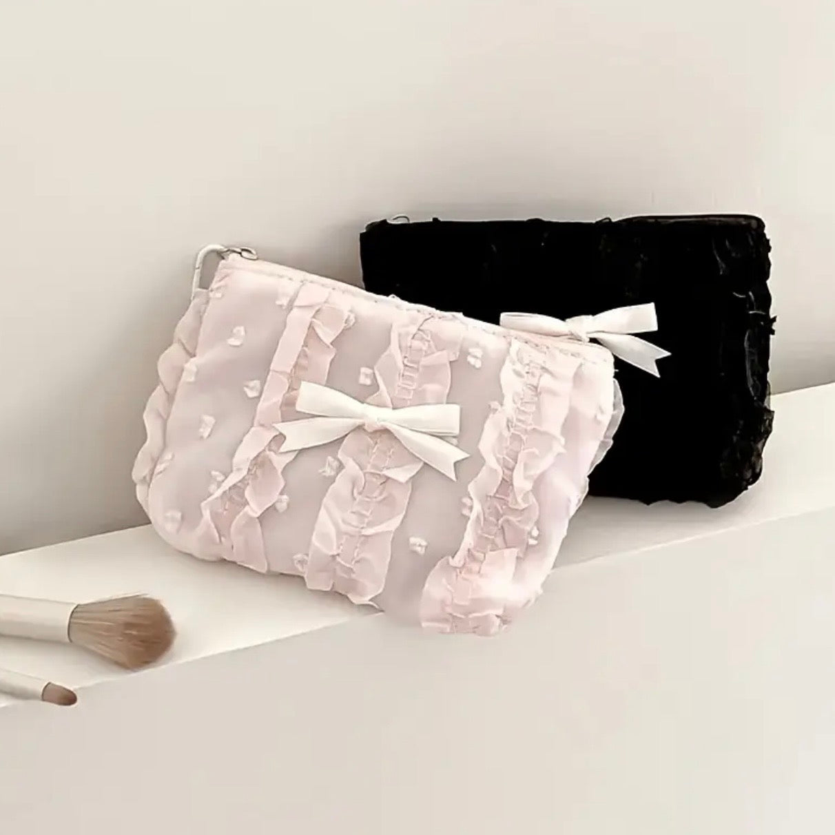 Ruffled Bow Cosmetic Pouch - Fairy.