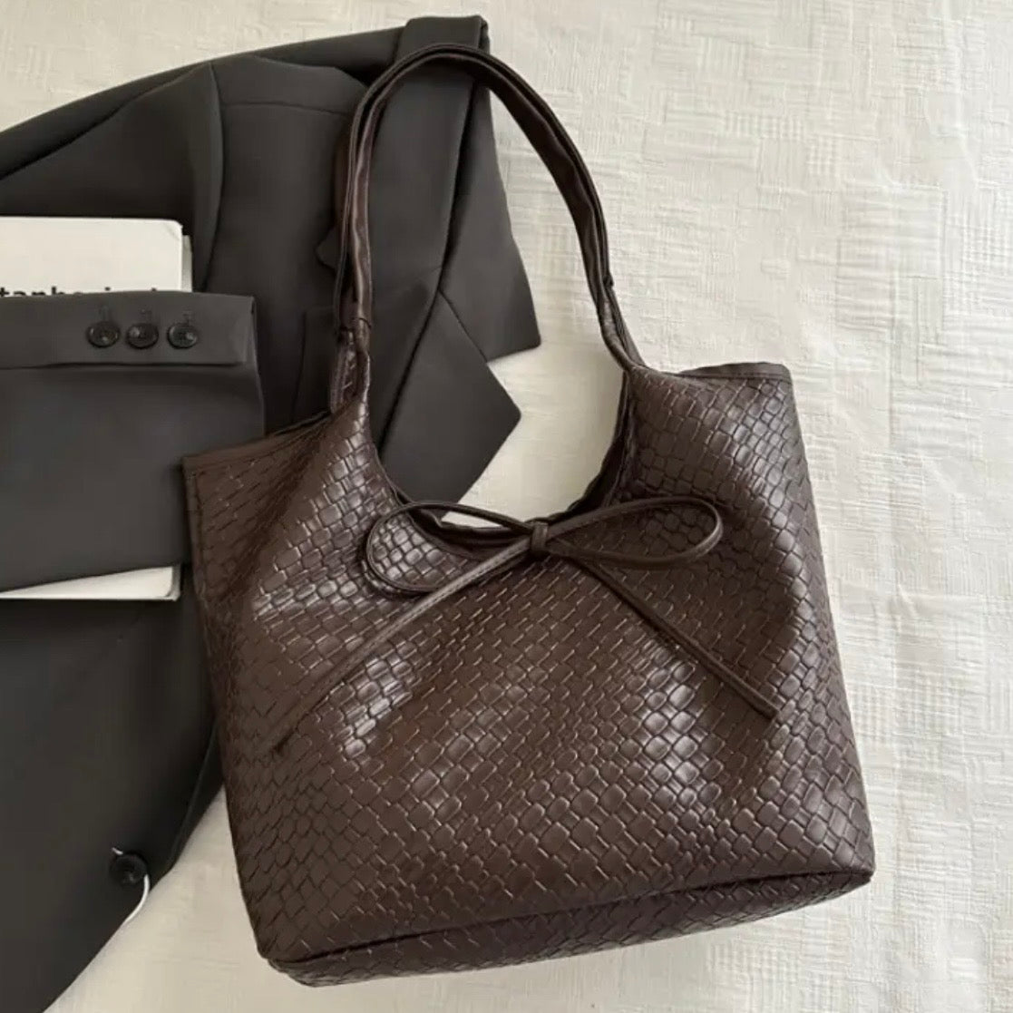 Elara Truffle Bow Bag.