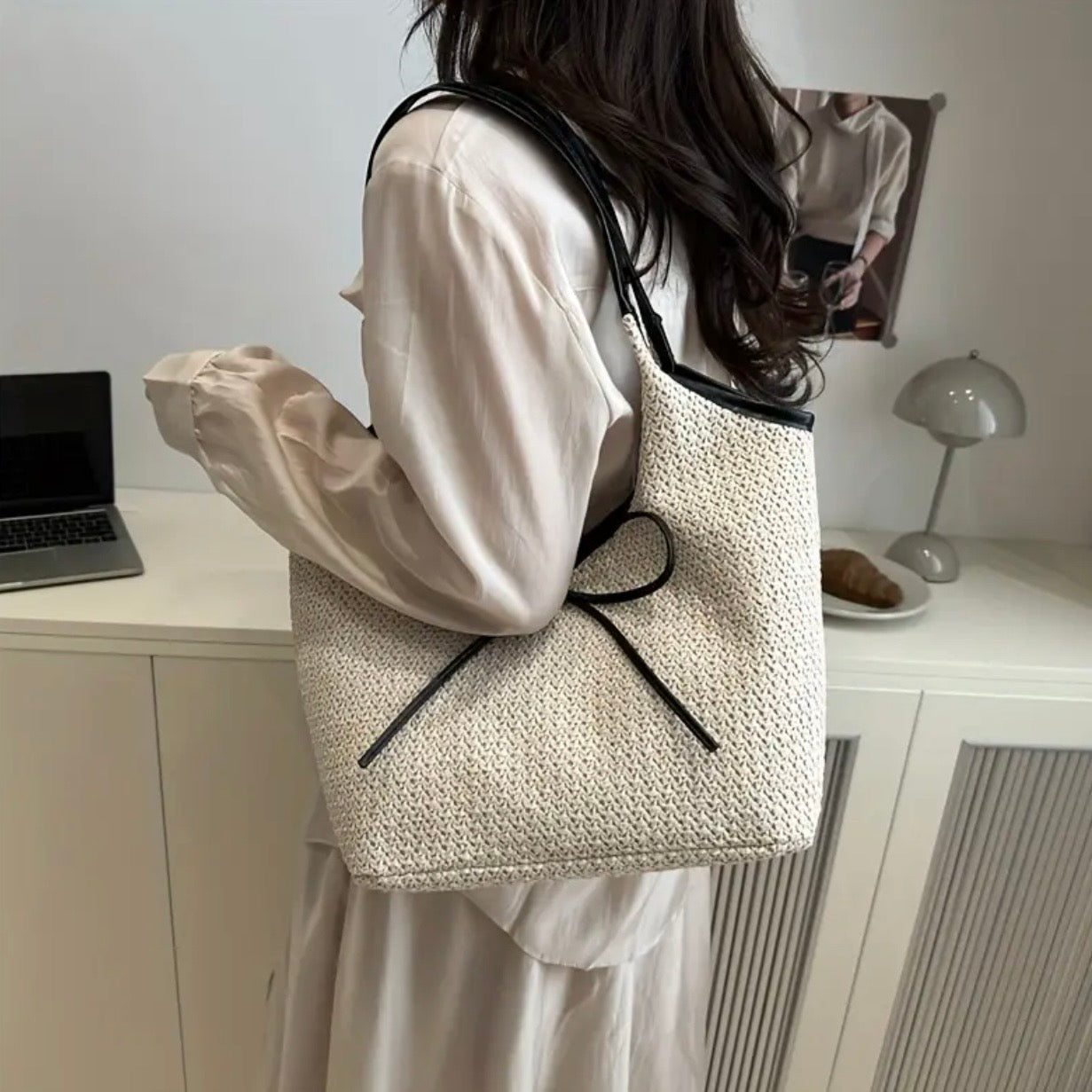 Elara Sable Bow Bag.