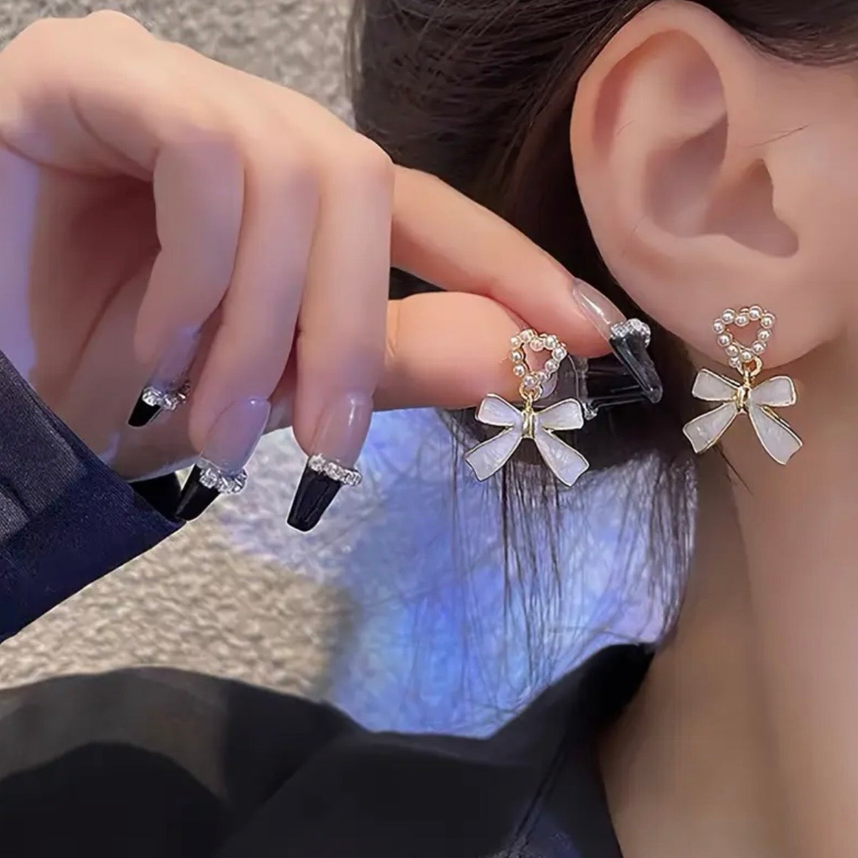 Charmed Heart Bow Earrings.