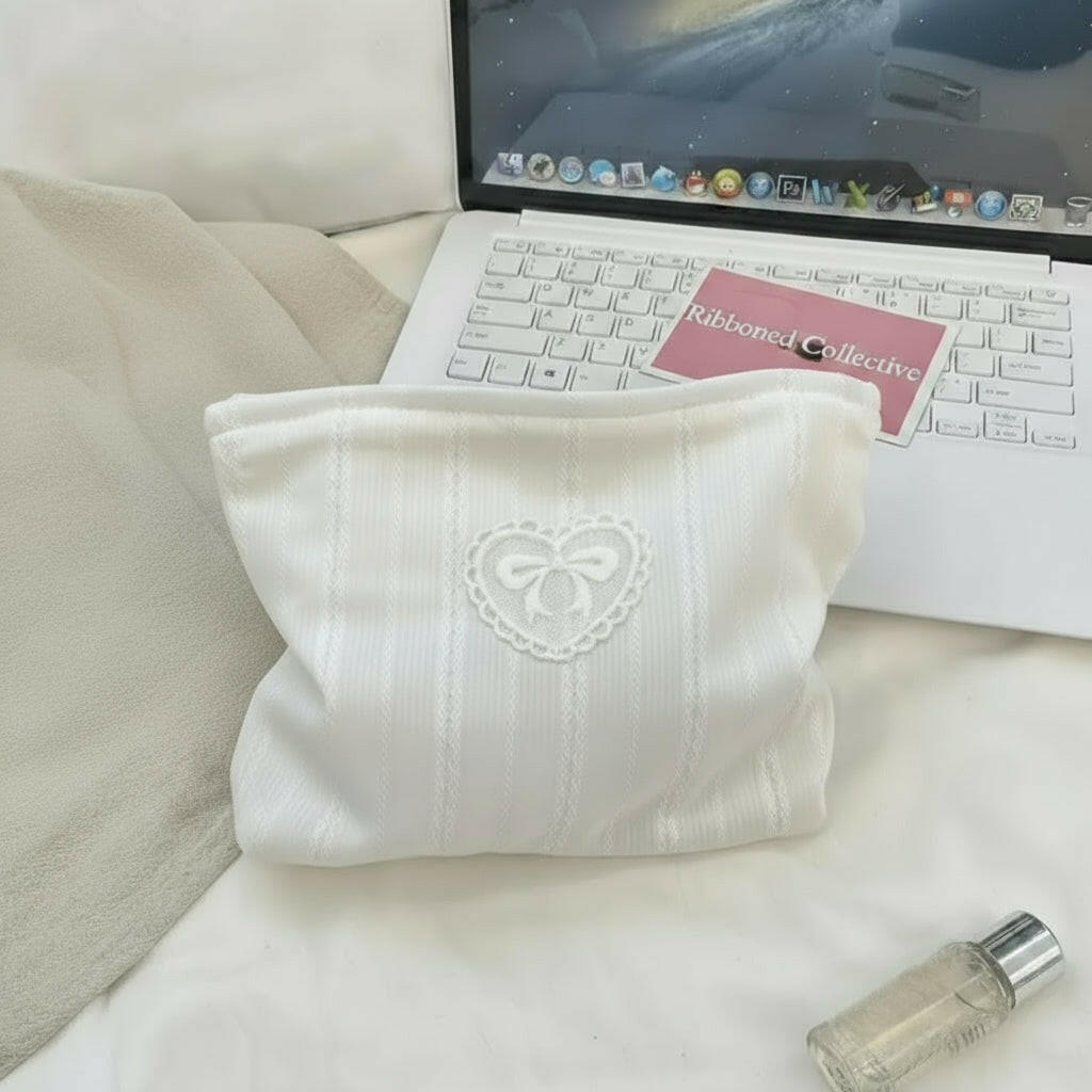 Sweetie Bow Cosmetic Bag - Snow.