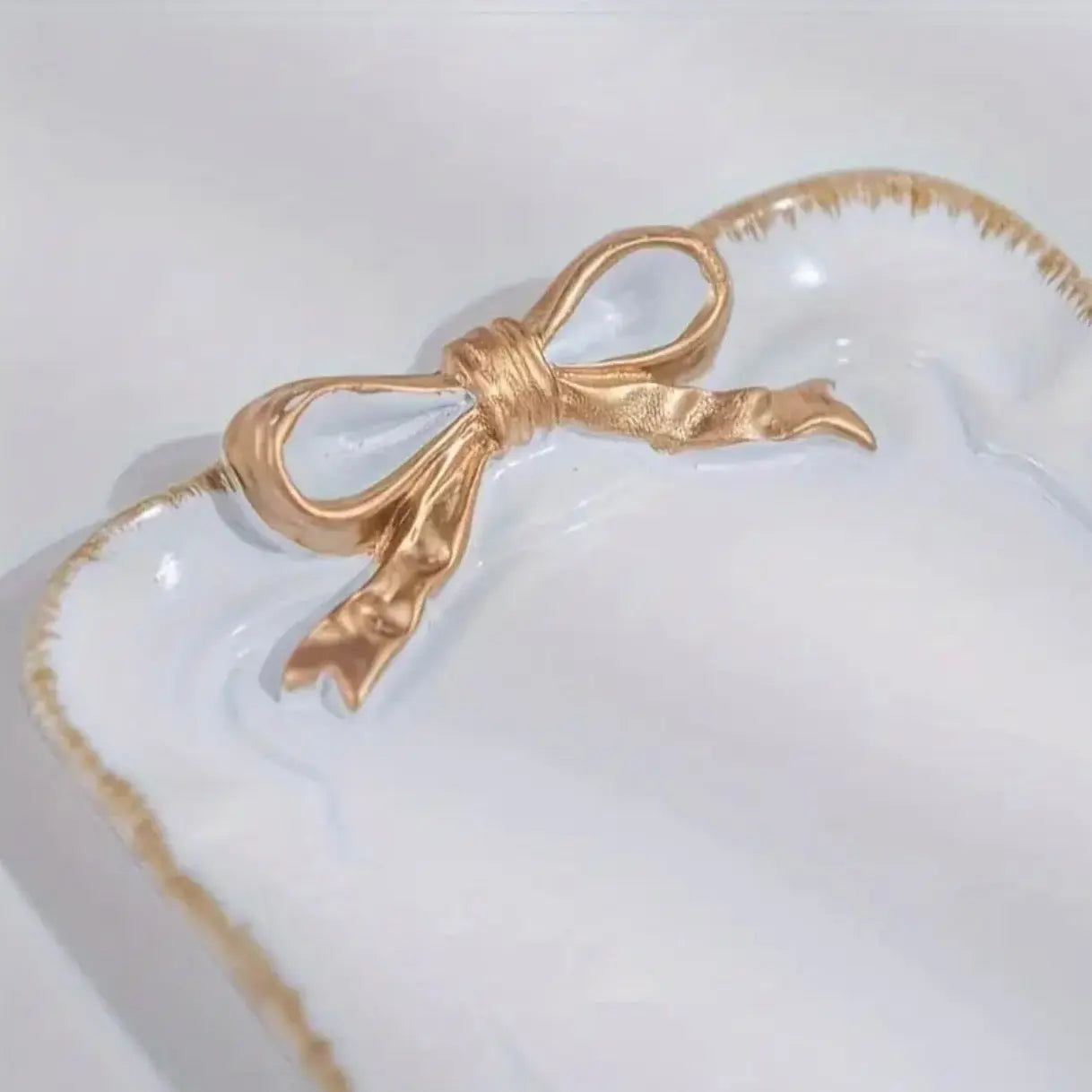 Bow Trinket Tray - Pearl Ribboned Collective