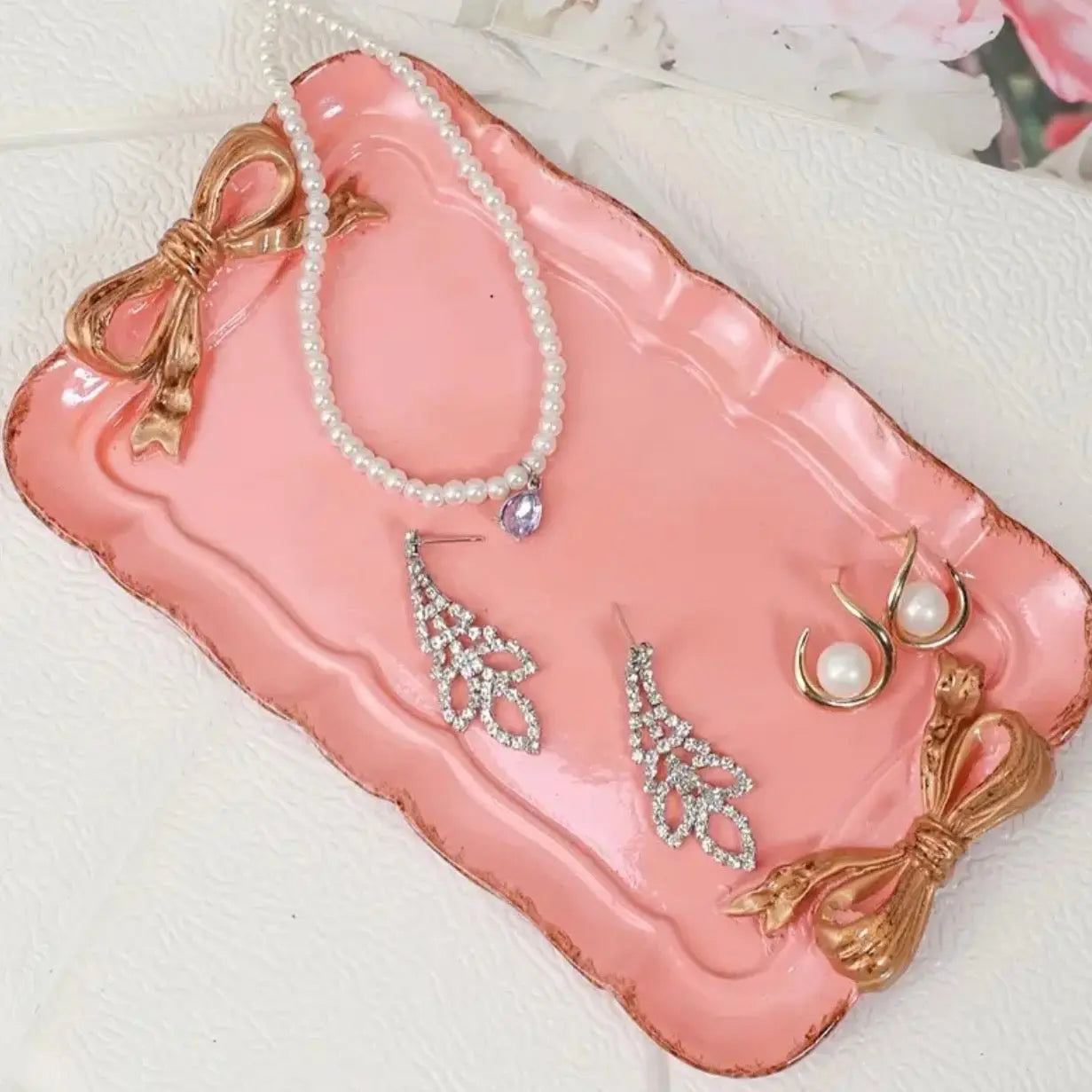 Bow Trinket Tray - Pink Ribboned Collective
