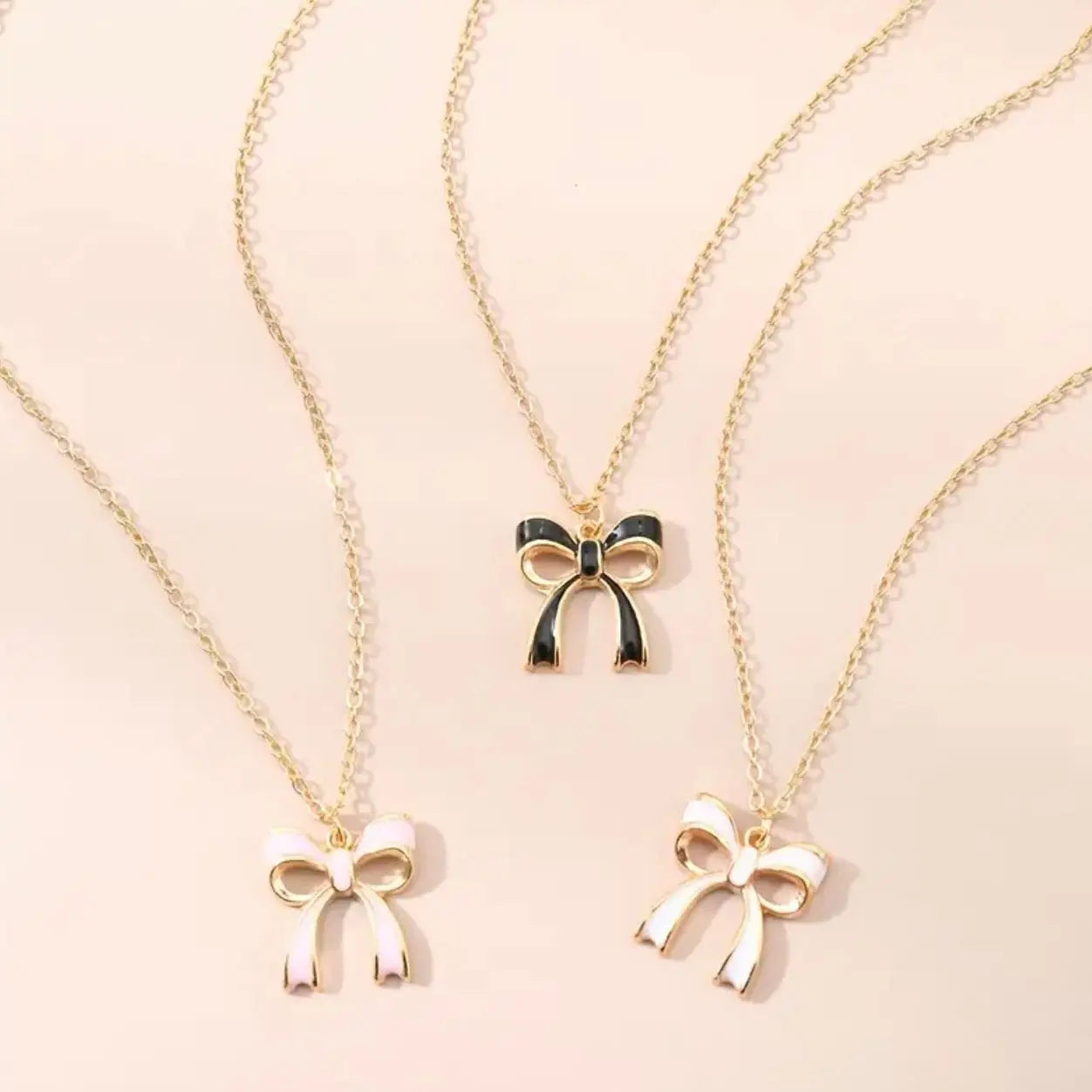 Bow Layered Necklaces Ribboned Collective