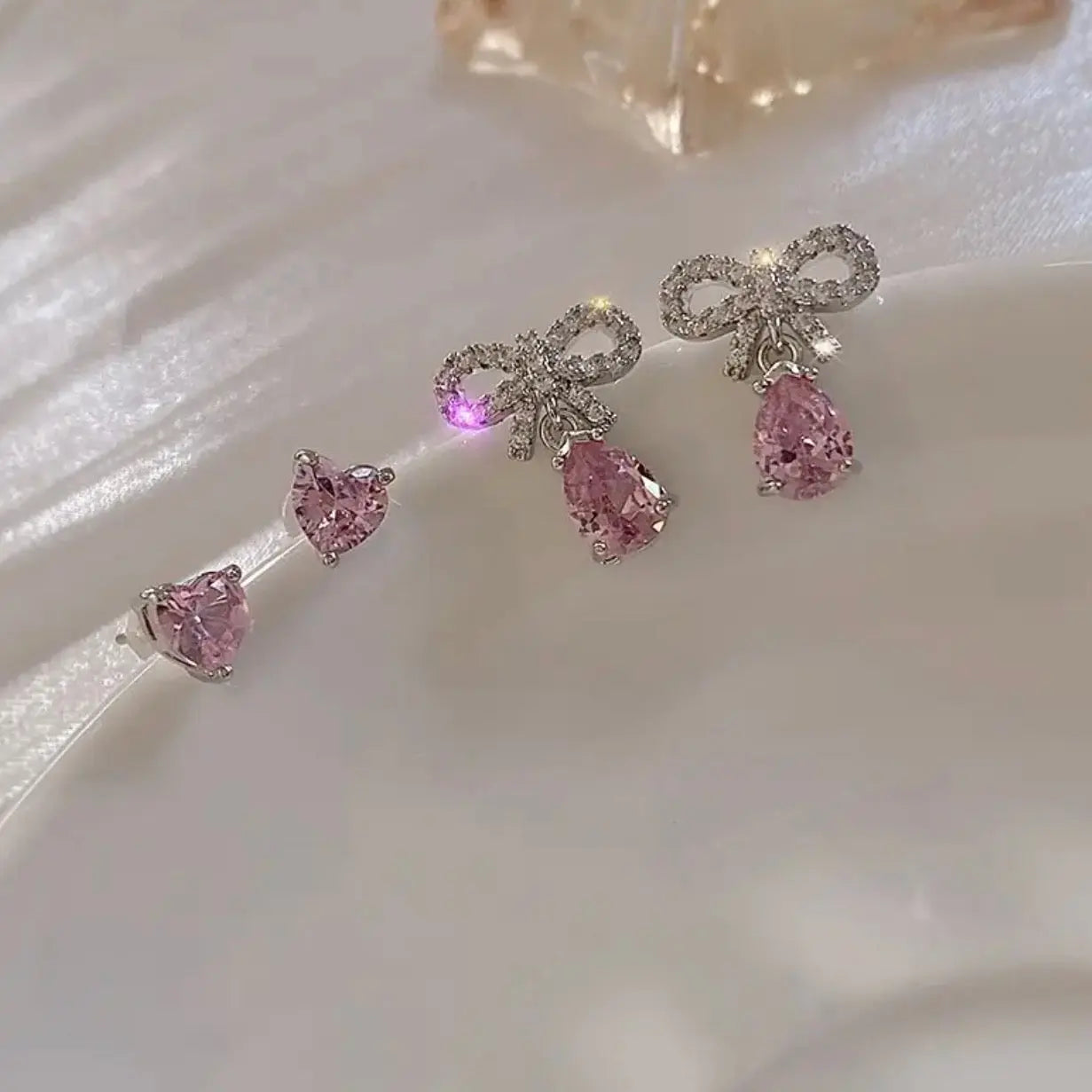 Rosy Radiance Set Earrings Ribboned Collective