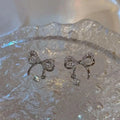 Grace Bow Earrings - Silver.