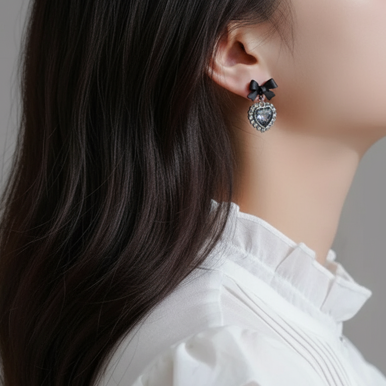 Midnight Bow Earrings.