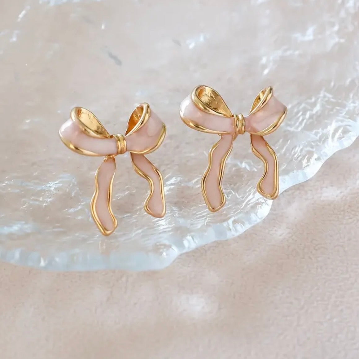 Pretty in Pink Bow Earrings.