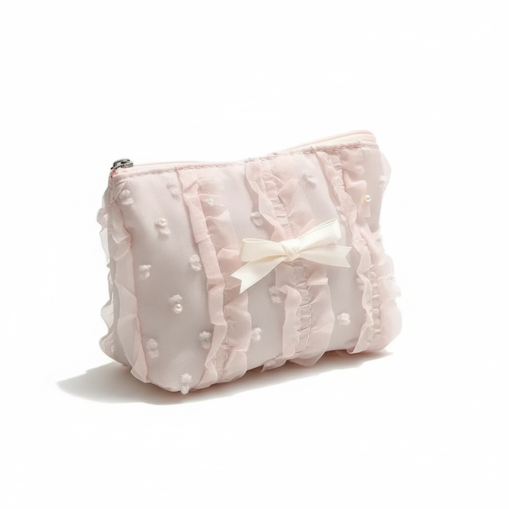 Ruffled Bow Cosmetic Pouch - Fairy.