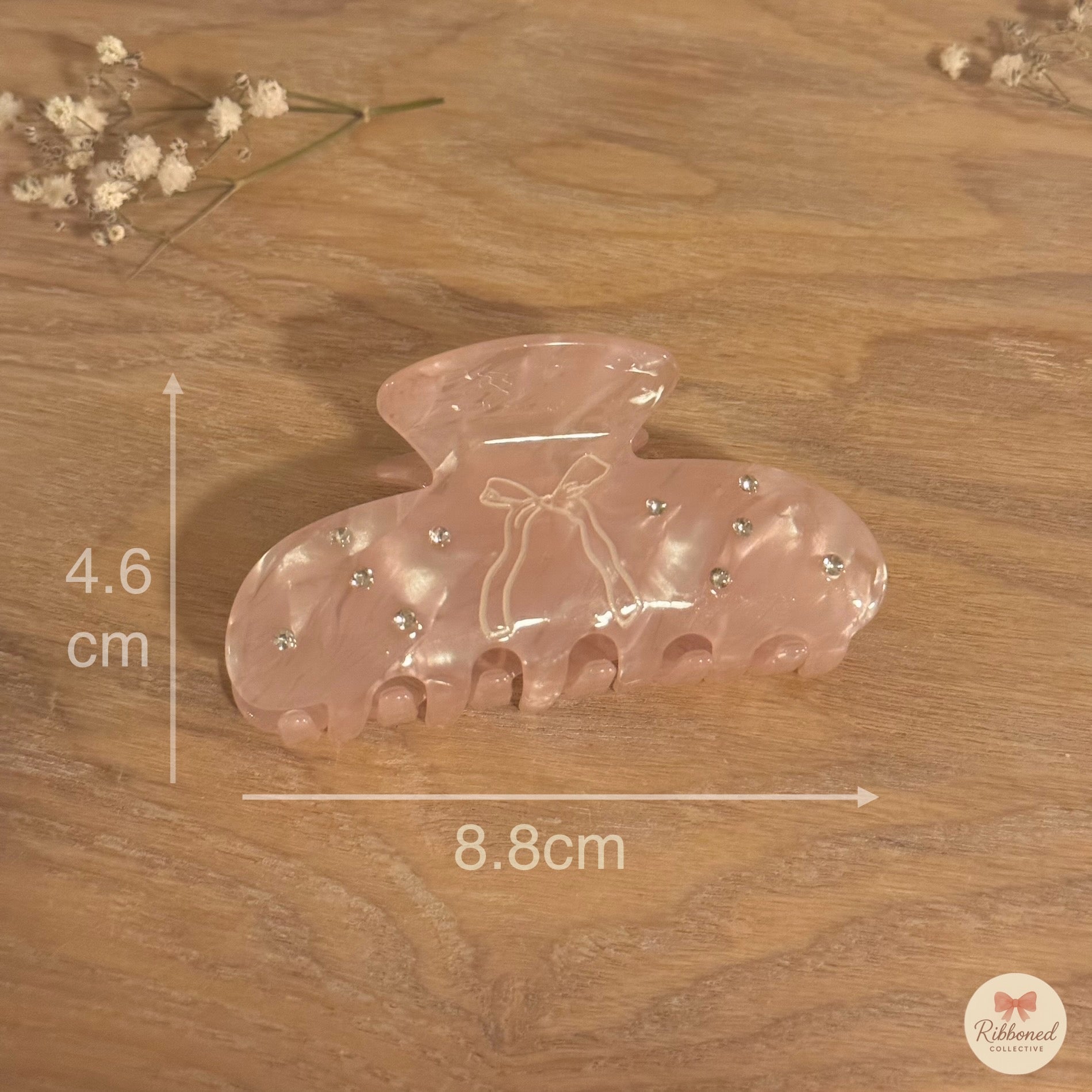 Sugar Pink Bow Claw Clip