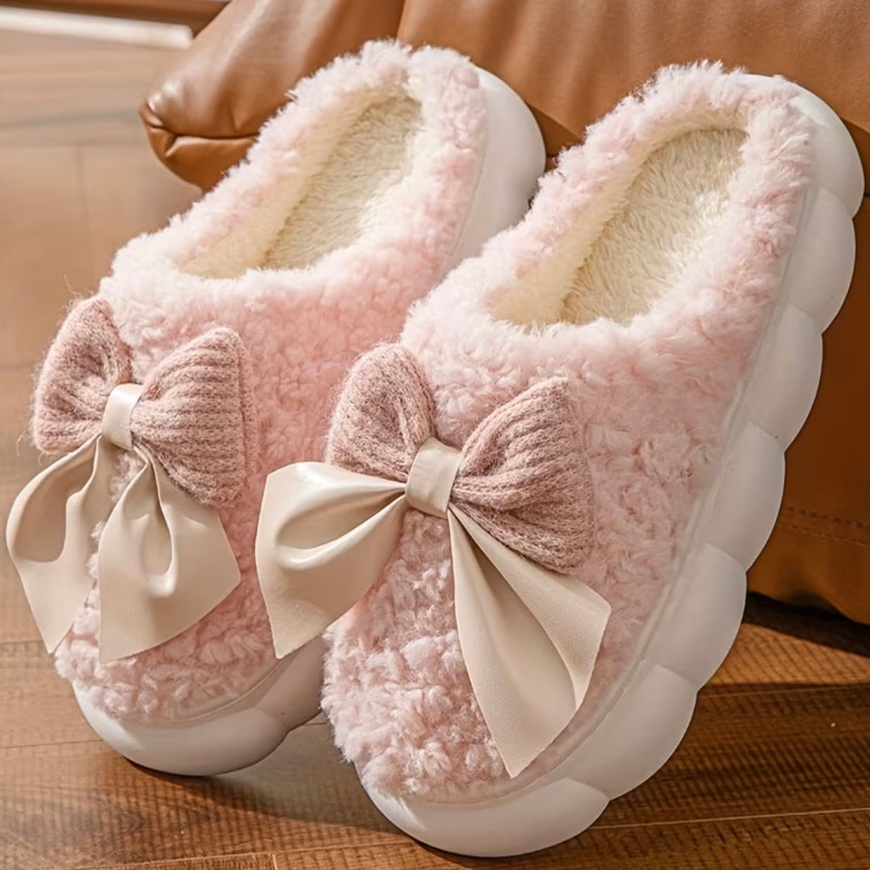 Cozy Bow Slippers - Ribboned Collective