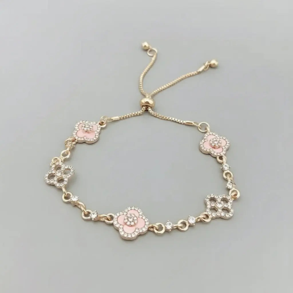 Serenity Clover Bracelet – Satin Gold Ribboned Collective