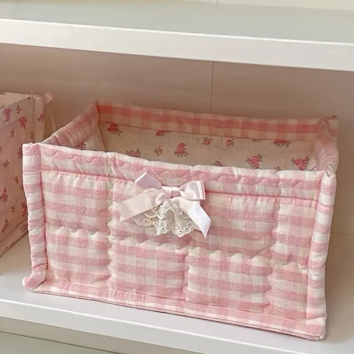 Sweet Nest Basket - Pink Plaid