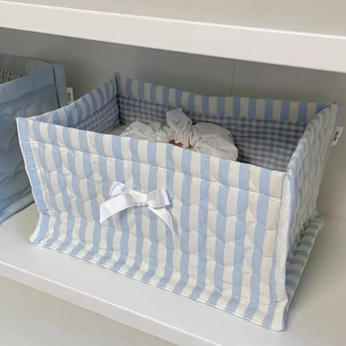 Sweet Nest Basket - Blue Stripes