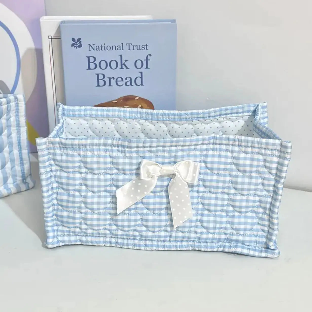 Sweet Nest Basket - Blue Plaid Ribboned Collective