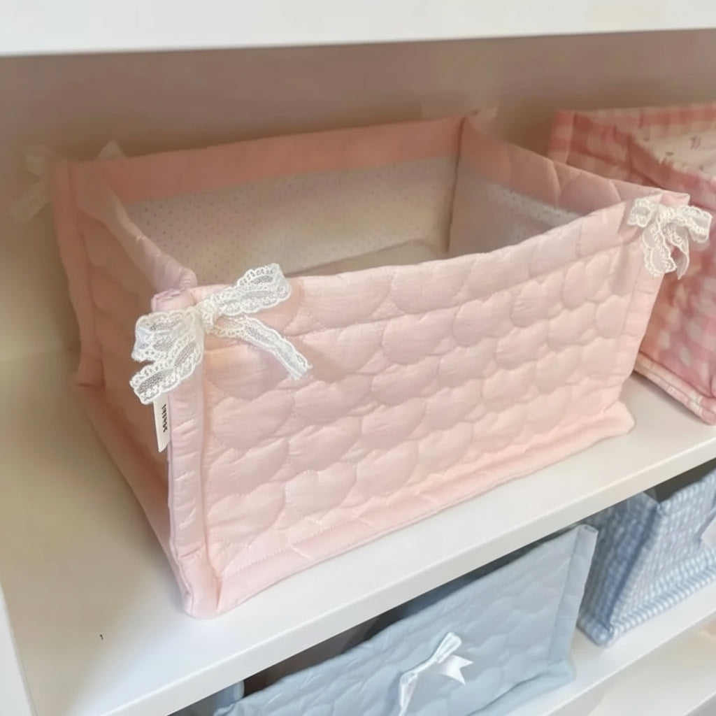 Sweet Nest Basket - Pink Hearts