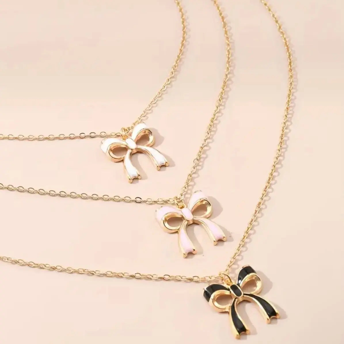 Bow Layered Necklaces Ribboned Collective