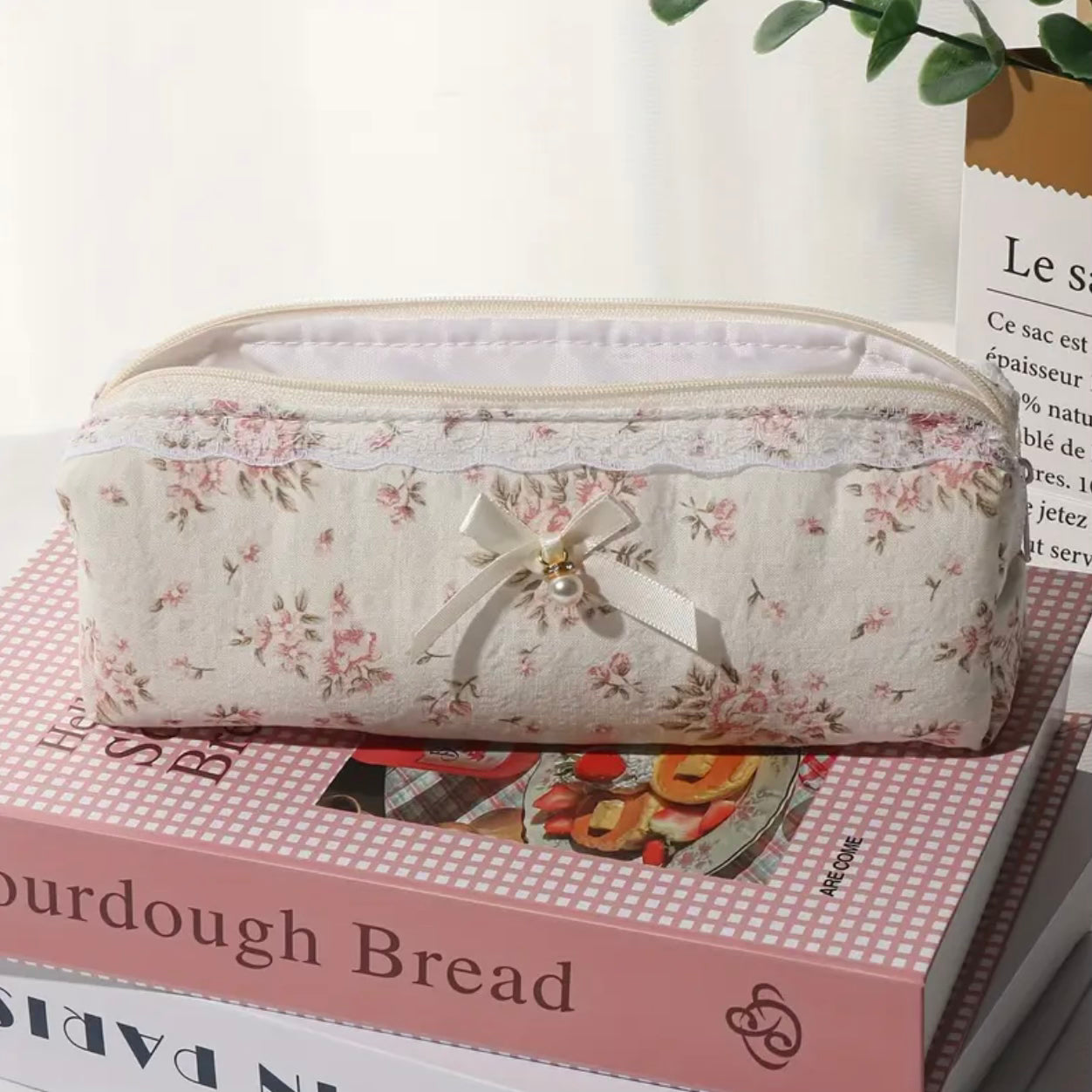 Lace Pearl Charm Cosmetic Bag — Petite.