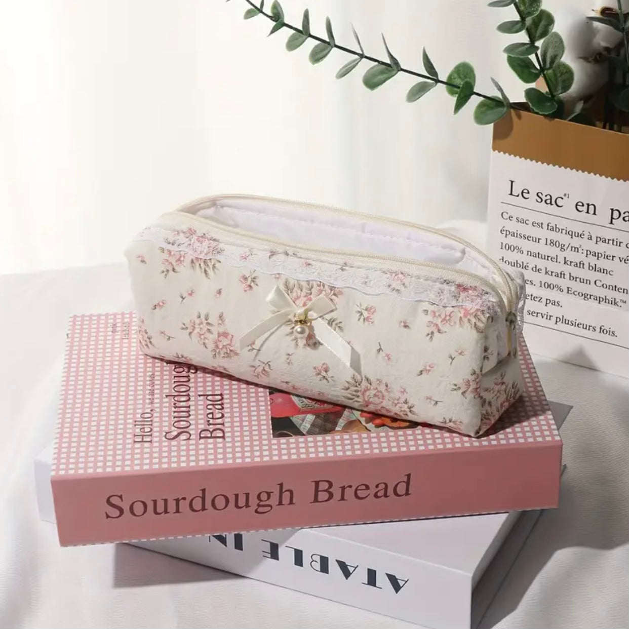 Lace Pearl Charm Cosmetic Bag — Petite.