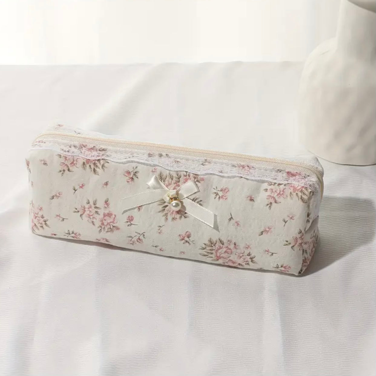 Lace Pearl Charm Cosmetic Bag — Petite.