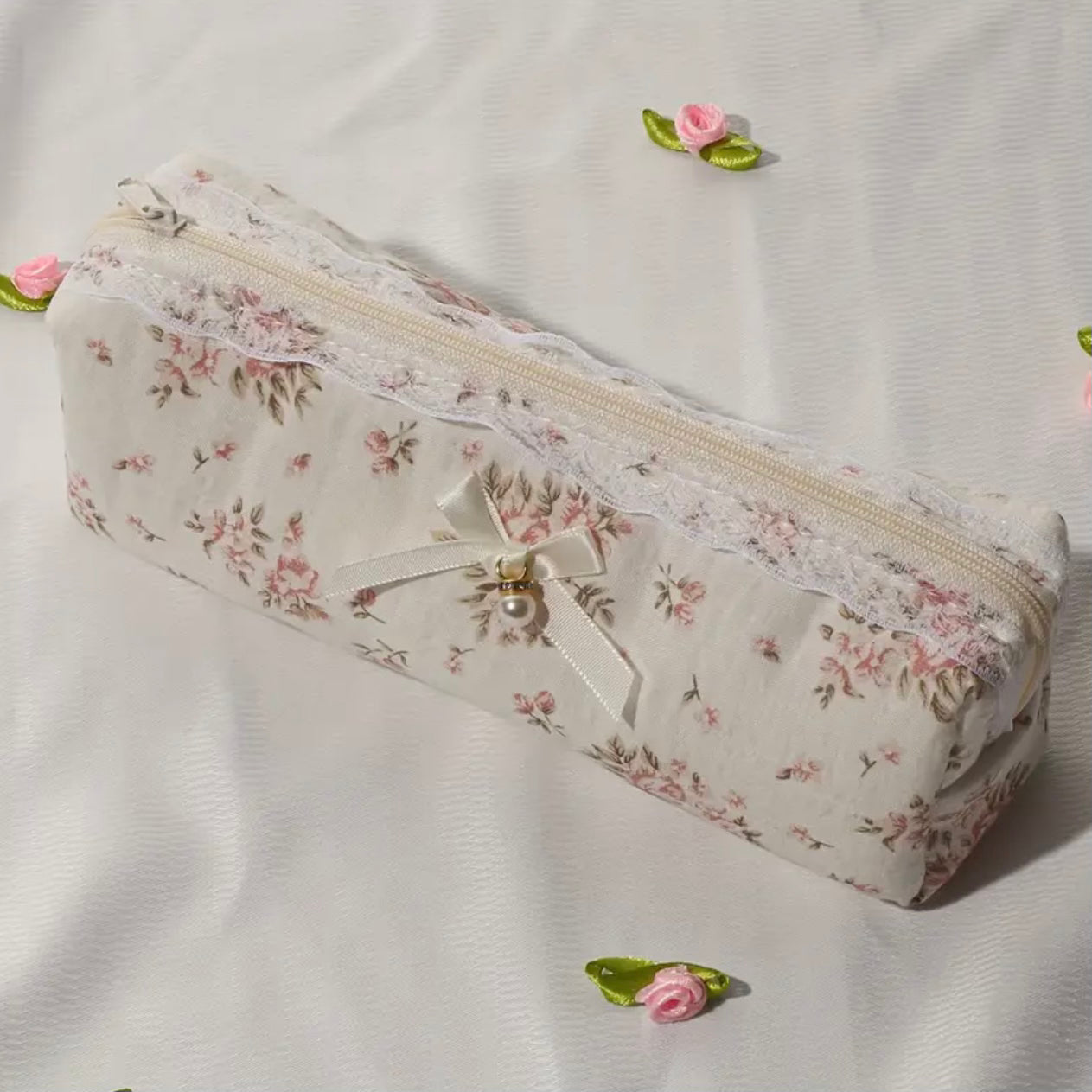 Lace Pearl Charm Cosmetic Bag — Petite.
