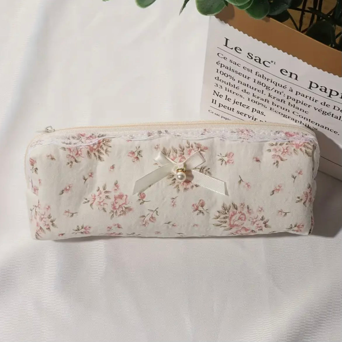 Lace Pearl Charm Cosmetic Bag — Petite.