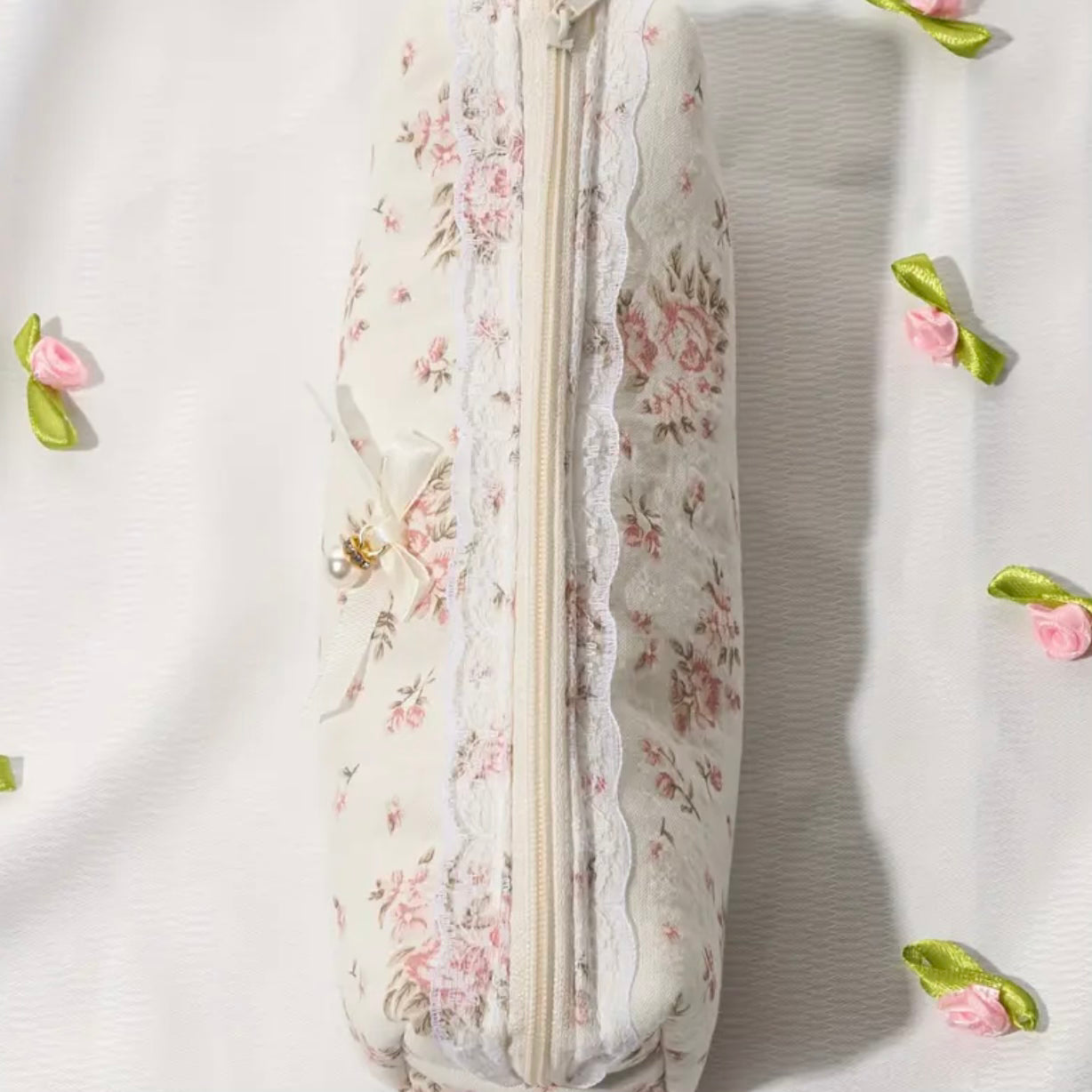Lace Pearl Charm Cosmetic Bag — Petite.