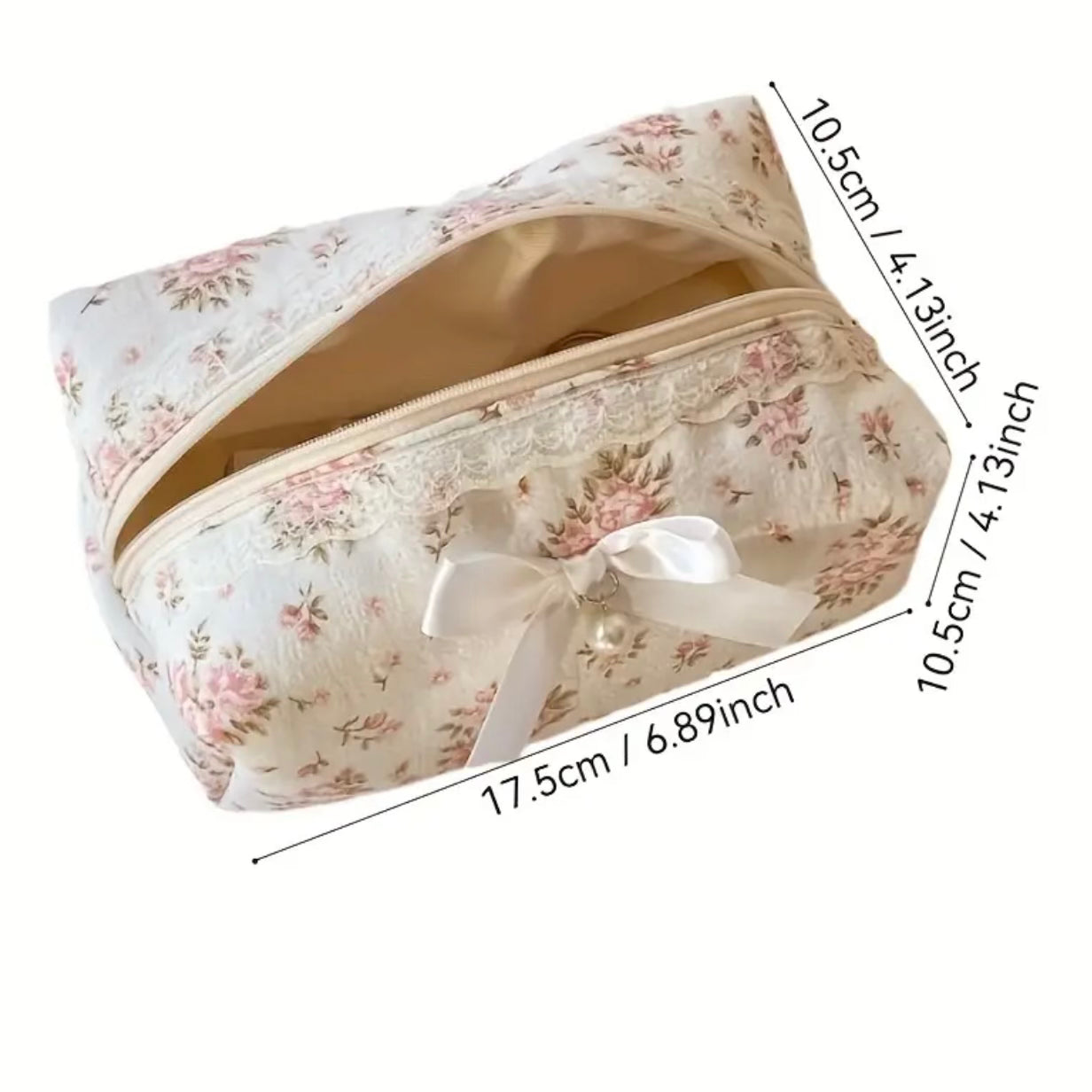 Lace Pearl Charm Cosmetic Bag — Classic.