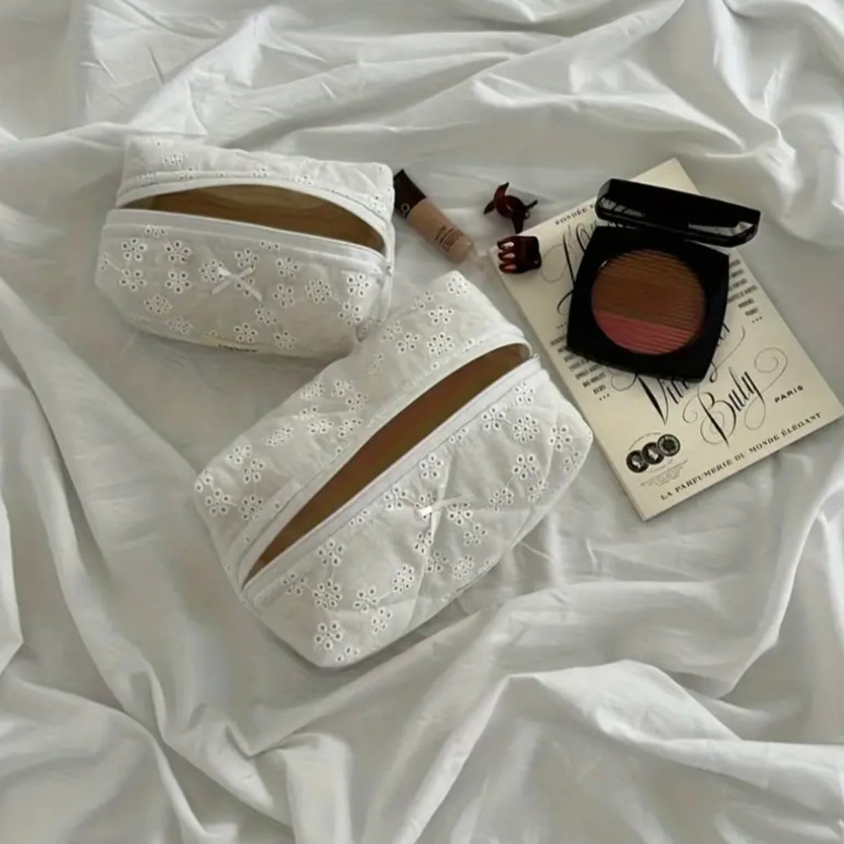 Snow Petal Cosmetic Bag.