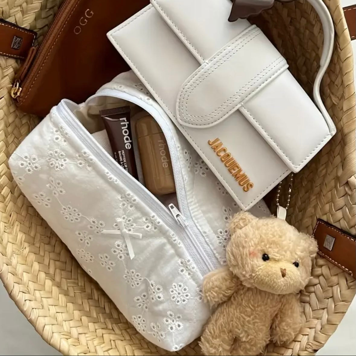 Snow Petal Cosmetic Bag.