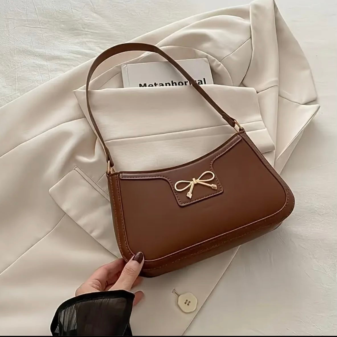Sabine Mocha Bow Bag.