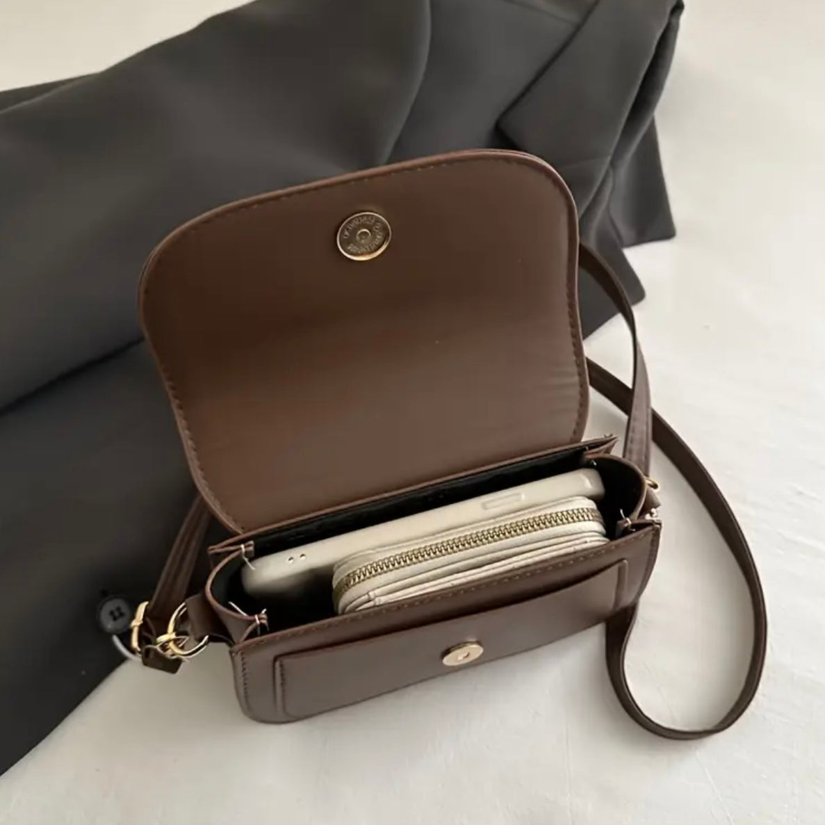 Celeste Mocha Crossbody Bag.