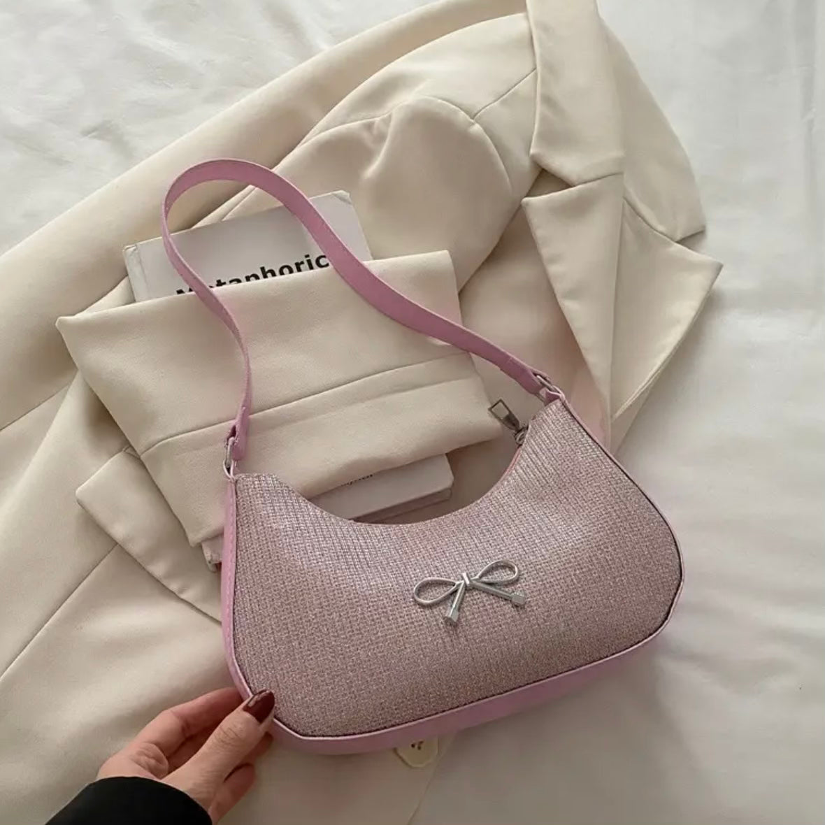 Aria Bow Bag – Rose