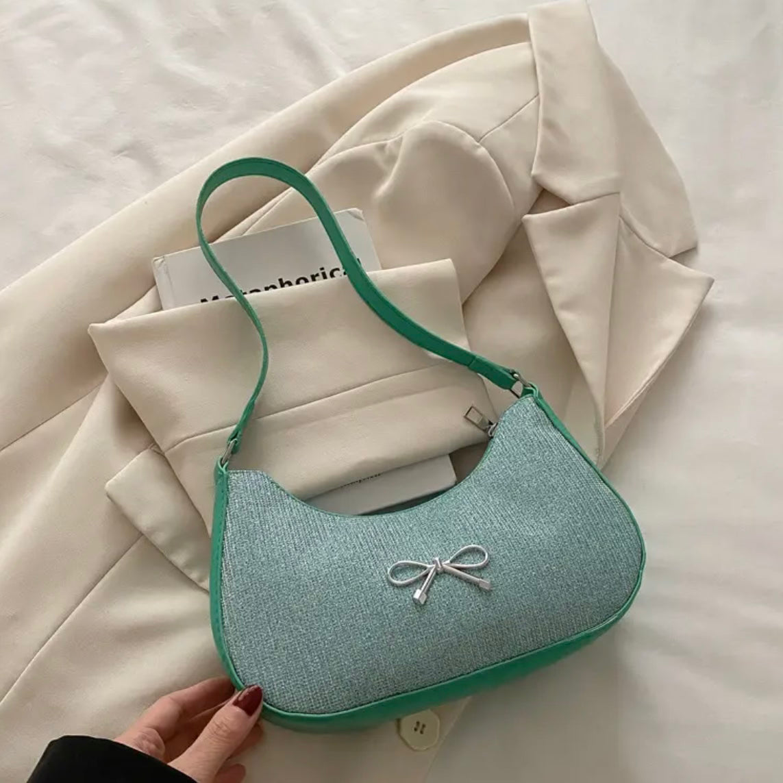 Aria Bow Bag – Sky
