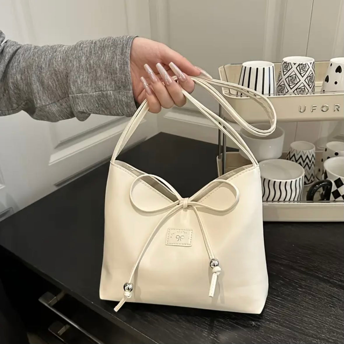 Odette Bow Bag – Pearl