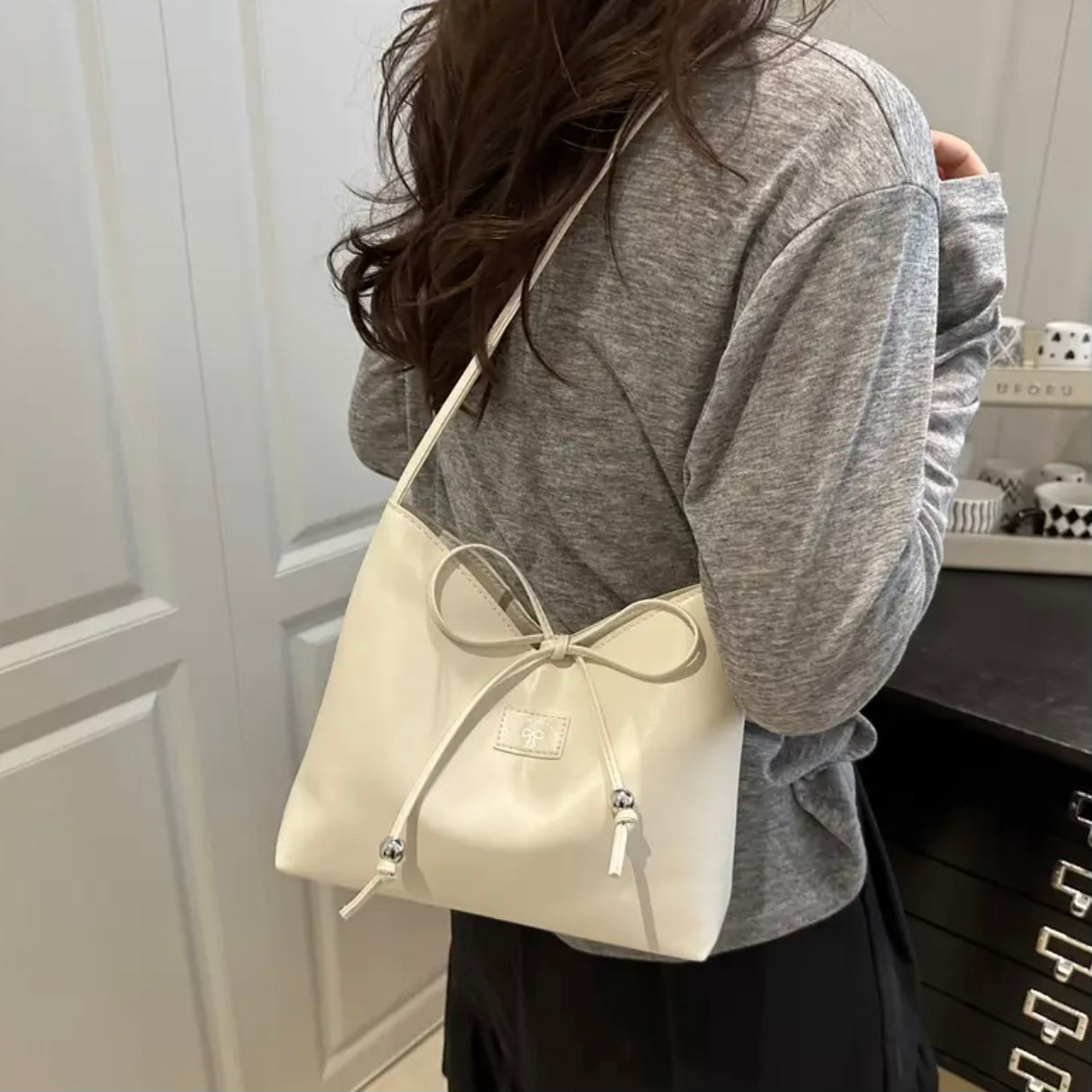 Odette Bow Bag – Pearl