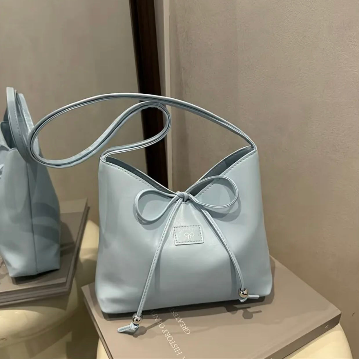 Odette Bow Bag – Azure