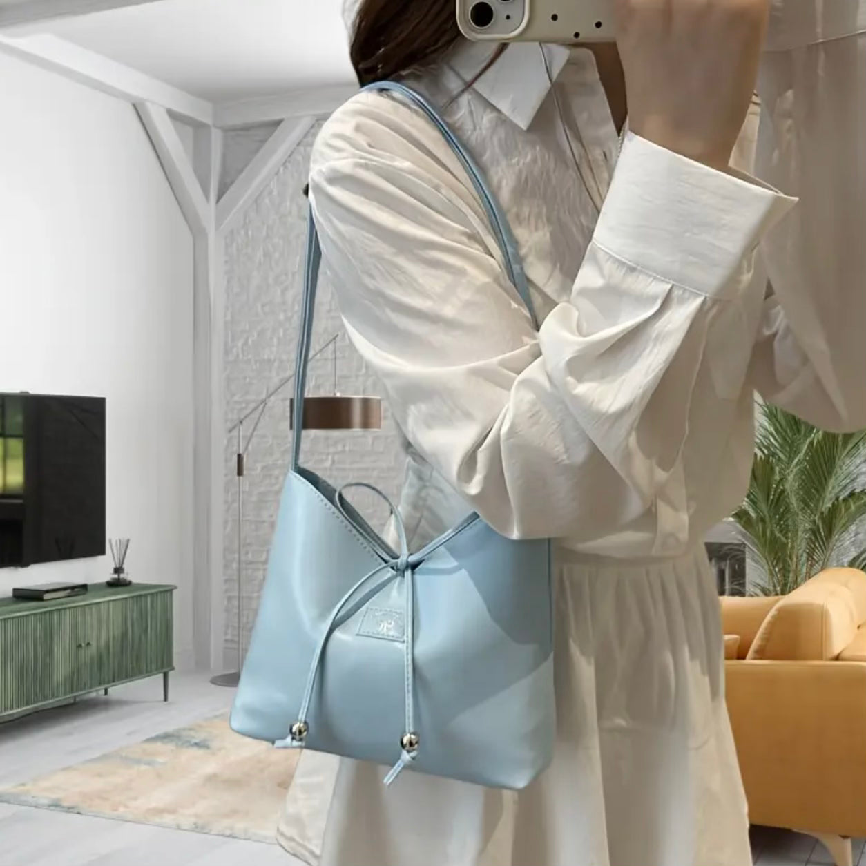 Odette Bow Bag – Azure