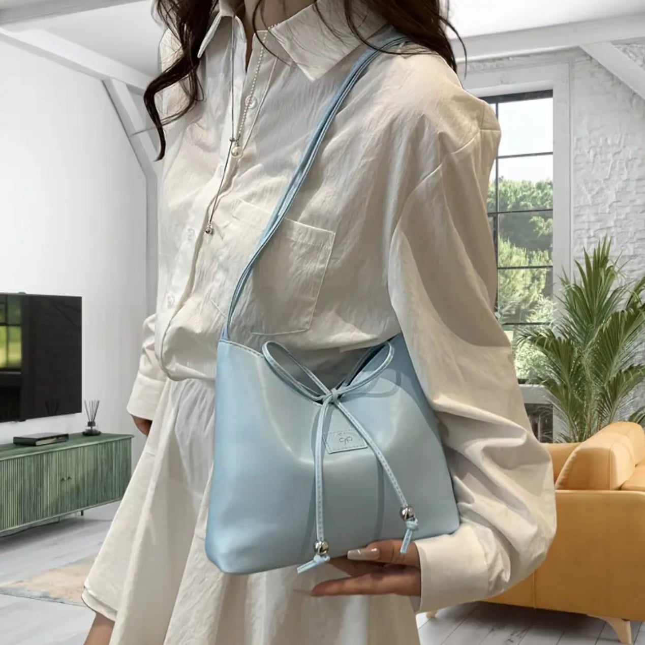 Odette Bow Bag – Azure