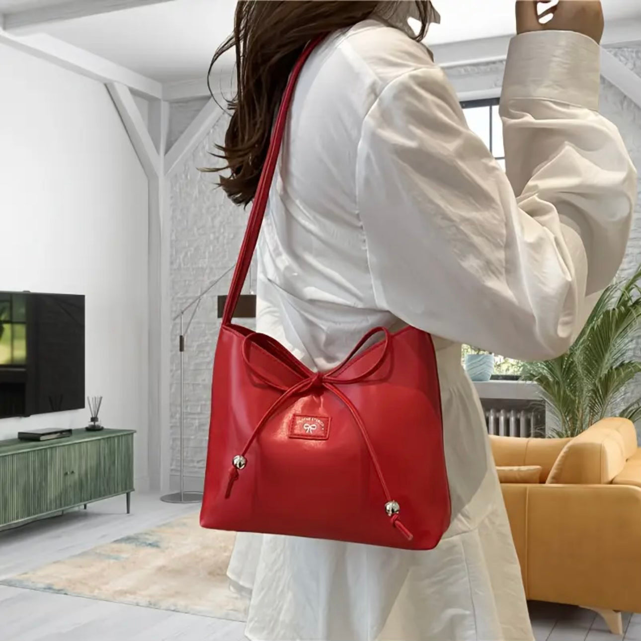 Odette Bow Bag – Crimson